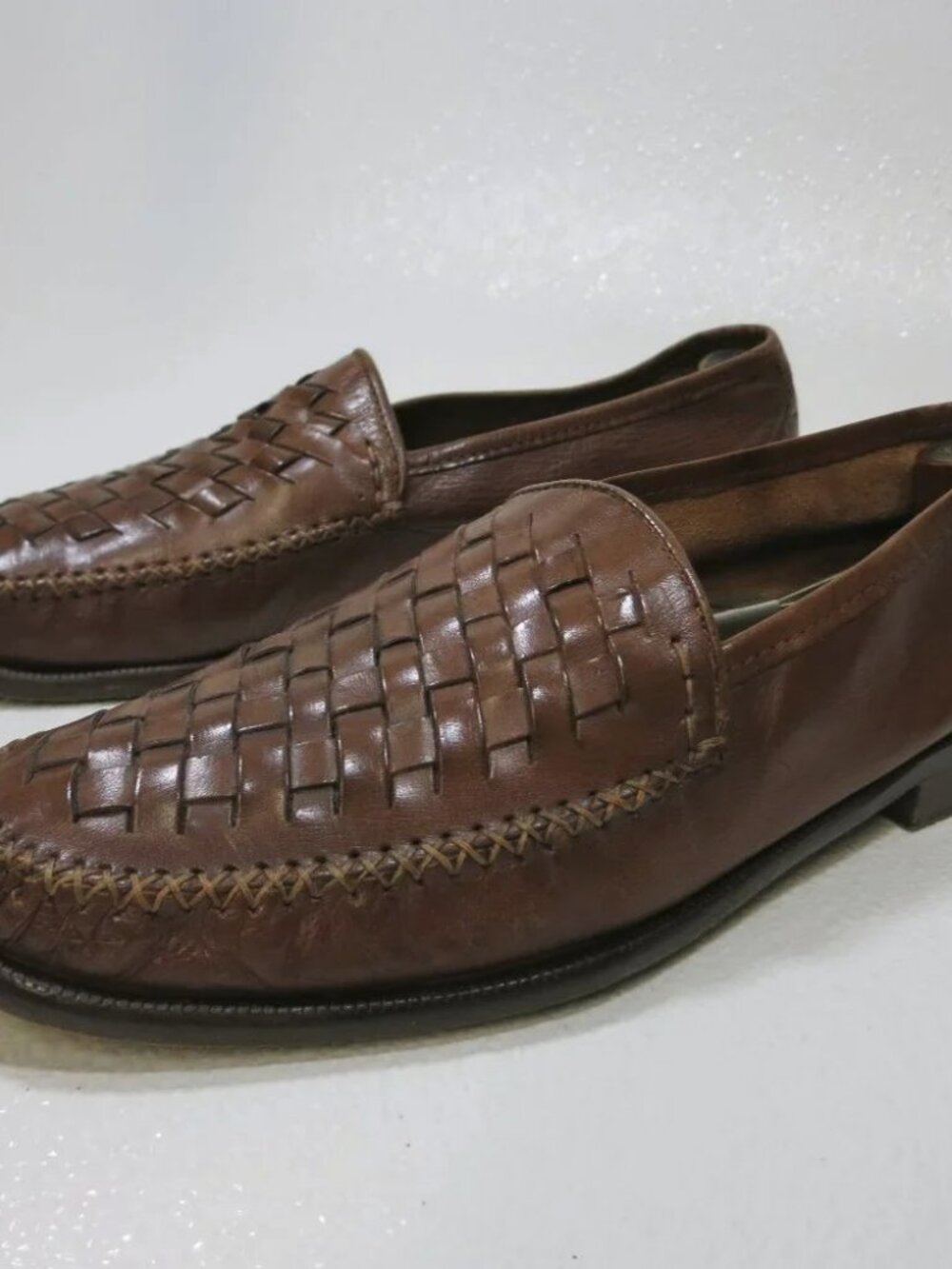 Alfani Leather Weave Top Moccasin Loafers Men's Footwear Shoes Zapatos 9